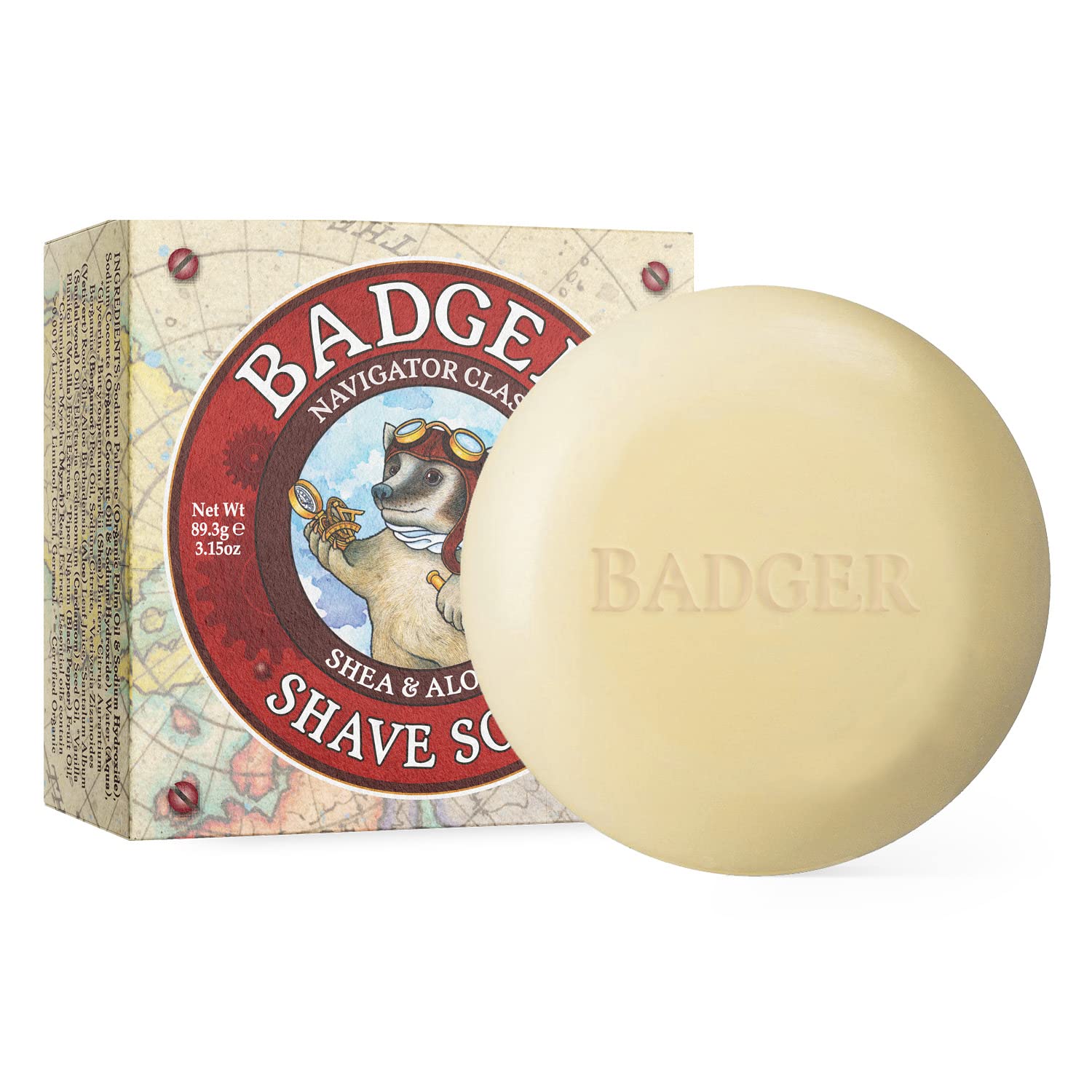 Badger Balm - Shave Soap - Navigator Class Man Care - 3.15 oz bar